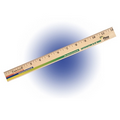 12" Clear Lacquer Wood Ruler (Full Color Digital)